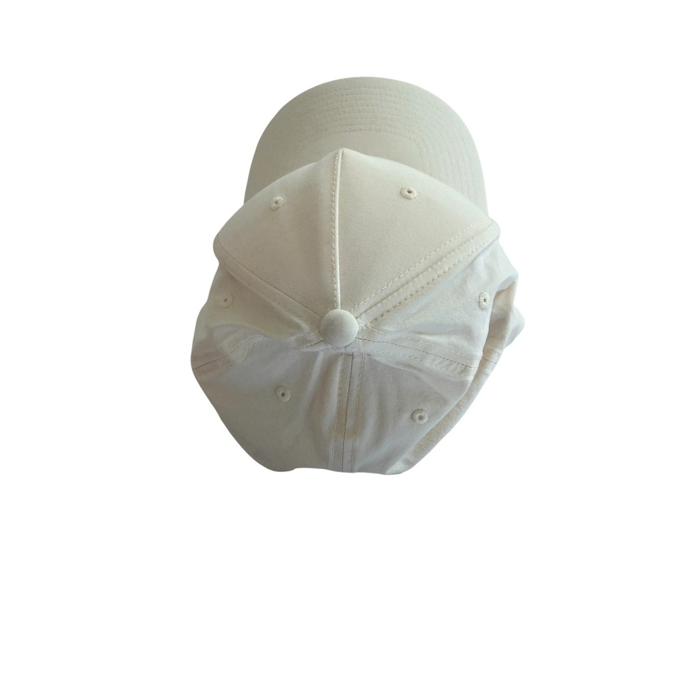 Asher Golf Flexfit 110 Snapback Hat Cream Off White Cross Logo 5 Panel Cap - Picture 3 of 4
